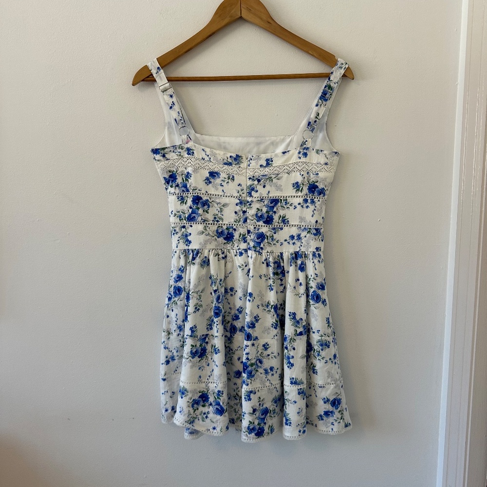 NWT Musette Blue Floral Square Neck Mini Dress | Size Small - Picture 5 of 10